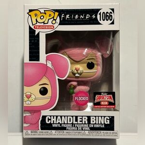 Friends Chandler Bing Funko 1066 FLOCKED MIB Target Con LE 2021 pink bunny